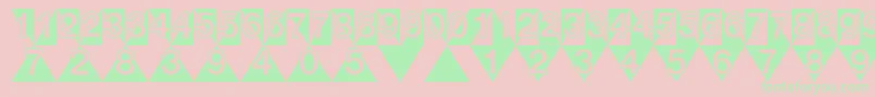 DeconumbersLhTriangle Font – Green Fonts on Pink Background