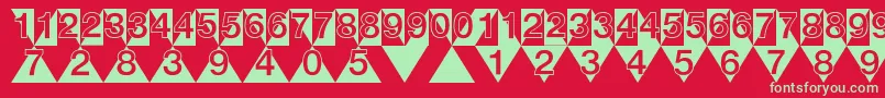 DeconumbersLhTriangle Font – Green Fonts on Red Background