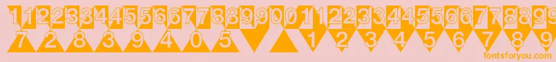 DeconumbersLhTriangle Font – Orange Fonts on Pink Background