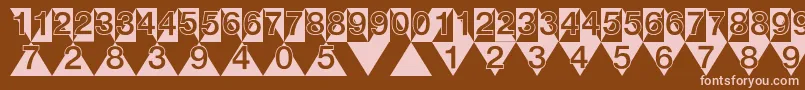 DeconumbersLhTriangle Font – Pink Fonts on Brown Background