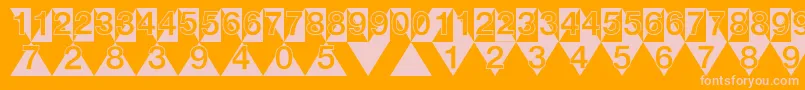 DeconumbersLhTriangle Font – Pink Fonts on Orange Background
