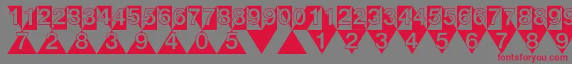Шрифт DeconumbersLhTriangle – красные шрифты на сером фоне