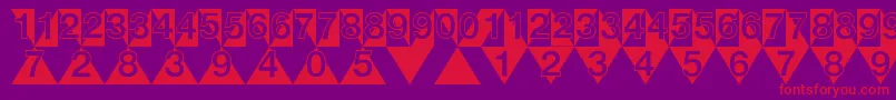 DeconumbersLhTriangle Font – Red Fonts on Purple Background