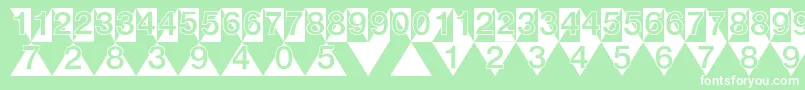 DeconumbersLhTriangle Font – White Fonts on Green Background