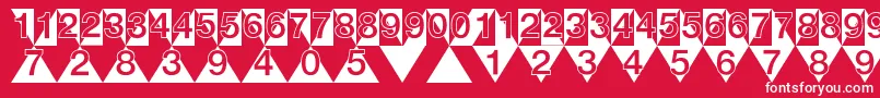 DeconumbersLhTriangle Font – White Fonts on Red Background