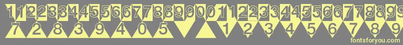 DeconumbersLhTriangle Font – Yellow Fonts on Gray Background