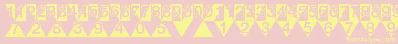 DeconumbersLhTriangle Font – Yellow Fonts on Pink Background