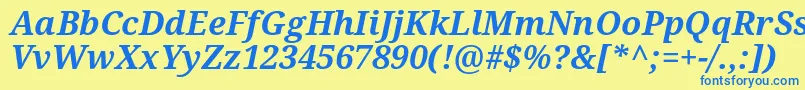 DroidSerifBoldItalic Font – Blue Fonts on Yellow Background