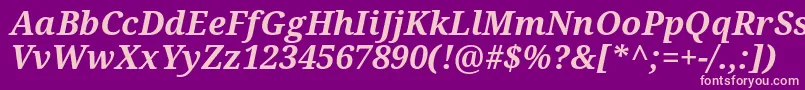 DroidSerifBoldItalic Font – Pink Fonts on Purple Background