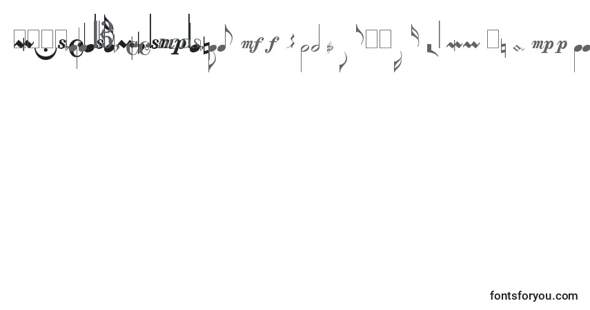 Шрифт MusicalsymbolsPlain – алфавит, цифры, специальные символы