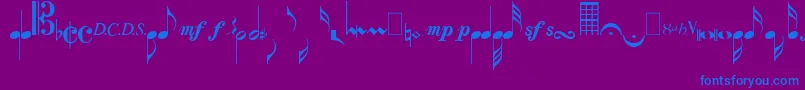 MusicalsymbolsPlain Font – Blue Fonts on Purple Background