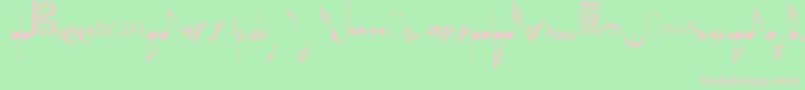 Fonte MusicalsymbolsPlain – fontes rosa em um fundo verde