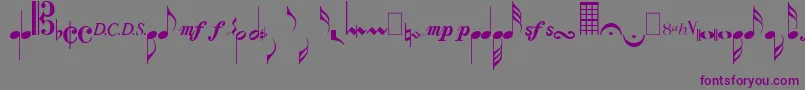 MusicalsymbolsPlain Font – Purple Fonts on Gray Background