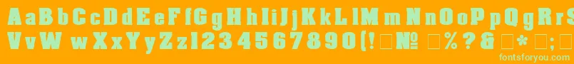 Aachen Font – Green Fonts on Orange Background