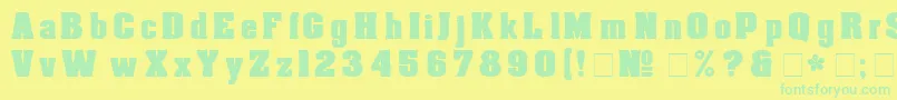 Aachen Font – Green Fonts on Yellow Background