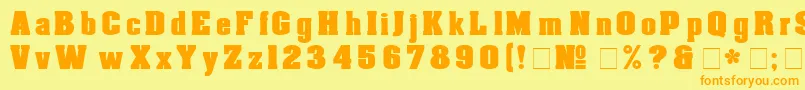 Aachen Font – Orange Fonts on Yellow Background