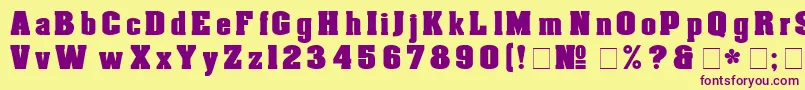 More about Aachen Font Aachen Font – Purple Fonts on Yellow Background