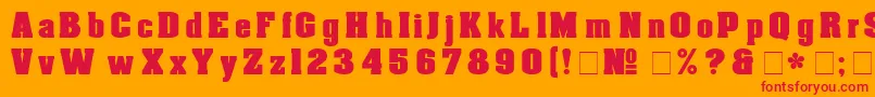 Aachen Font – Red Fonts on Orange Background