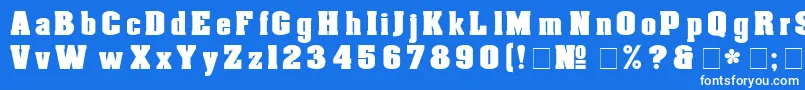 Aachen Font – White Fonts on Blue Background