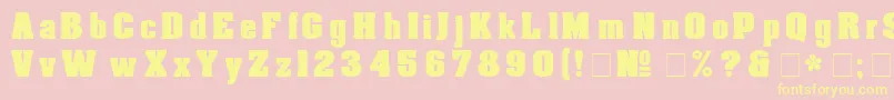 フォントAachen – 黄色のフォント、ピンクの背景