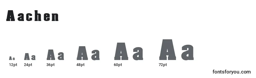 Размеры шрифта Aachen
