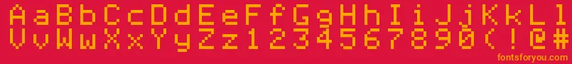 Apple ffy Font – Orange Fonts on Red Background