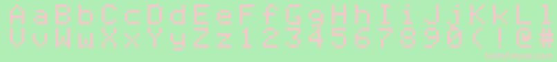 Apple ffy-fontti – vaaleanpunaiset fontit vihreällä taustalla