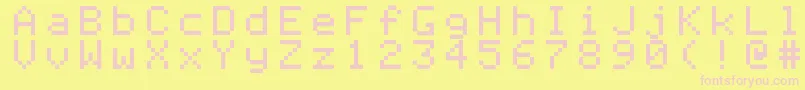 Apple ffy-Schriftart – Rosa Schriften auf gelbem Hintergrund