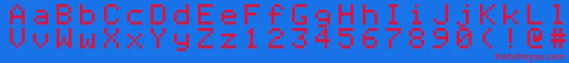 Apple ffy Font – Red Fonts on Blue Background