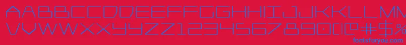 Player1upbold-Schriftart – Blaue Schriften auf rotem Hintergrund