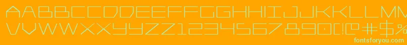 フォントPlayer1upbold – オレンジの背景に緑のフォント