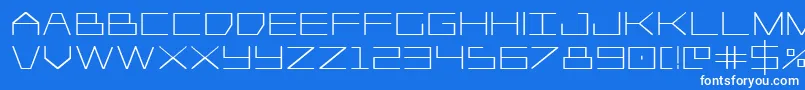 フォントPlayer1upbold – 青い背景に白い文字