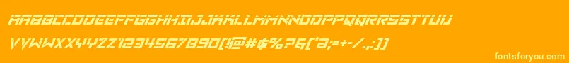 Vikingsquadlaserital Font – Yellow Fonts on Orange Background