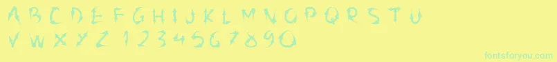 PwArrowFont Font – Green Fonts on Yellow Background