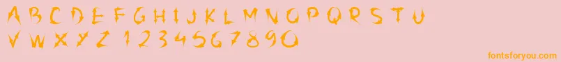 PwArrowFont-Schriftart – Orangefarbene Schriften auf rosa Hintergrund