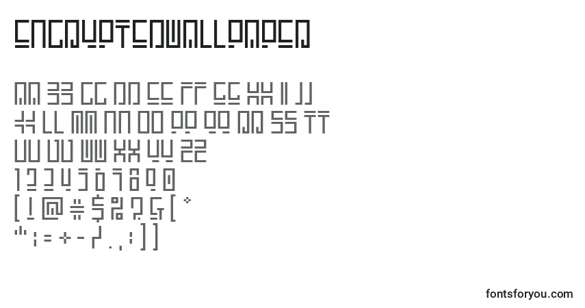 A fonte Encryptedwallpaper – alfabeto, números, caracteres especiais
