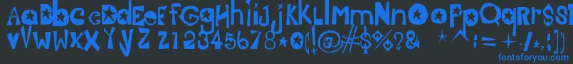 Jasmine Font – Blue Fonts on Black Background