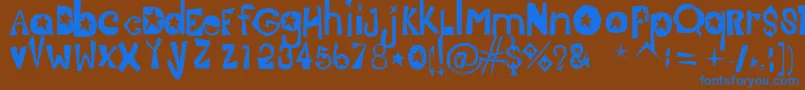 Jasmine Font – Blue Fonts on Brown Background