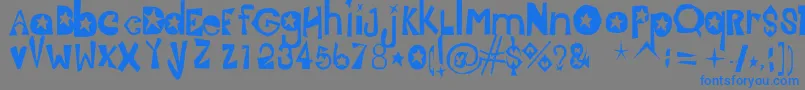 フォントJasmine – 灰色の背景に青い文字