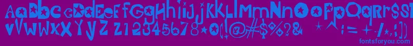 フォントJasmine – 紫色の背景に青い文字