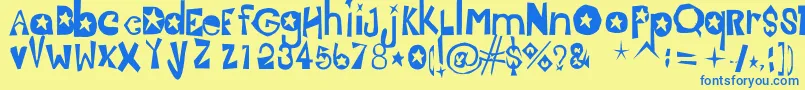 Шрифт Jasmine – синие шрифты на жёлтом фоне