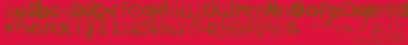 Jasmine-fontti – ruskeat fontit punaisella taustalla