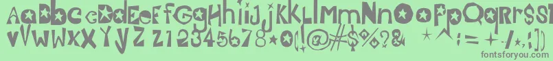 フォントJasmine – 緑の背景に灰色の文字