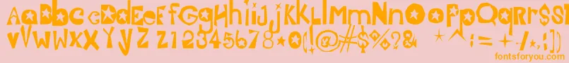 Jasmine-Schriftart – Orangefarbene Schriften auf rosa Hintergrund