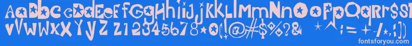 フォントJasmine – ピンクの文字、青い背景