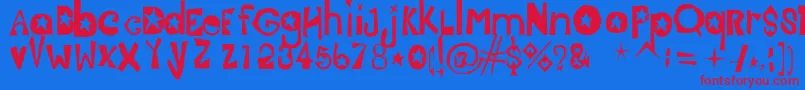 フォントJasmine – 赤い文字の青い背景