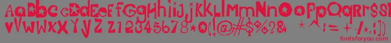 フォントJasmine – 赤い文字の灰色の背景