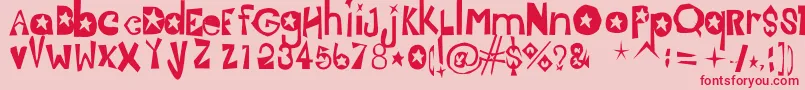Jasmine-fontti – punaiset fontit vaaleanpunaisella taustalla