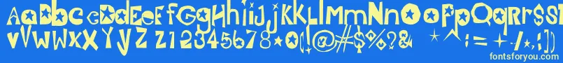 Jasmine-fontti – keltaiset fontit sinisellä taustalla