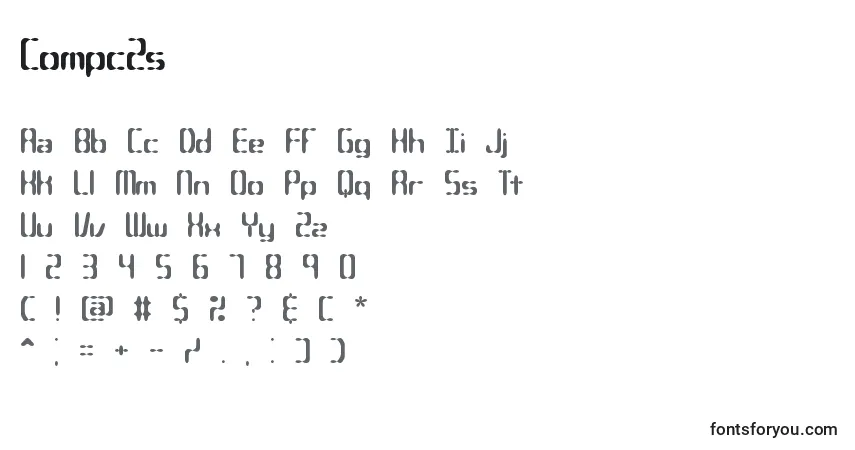 Schriftart Compc2s – Alphabet, Zahlen, spezielle Symbole